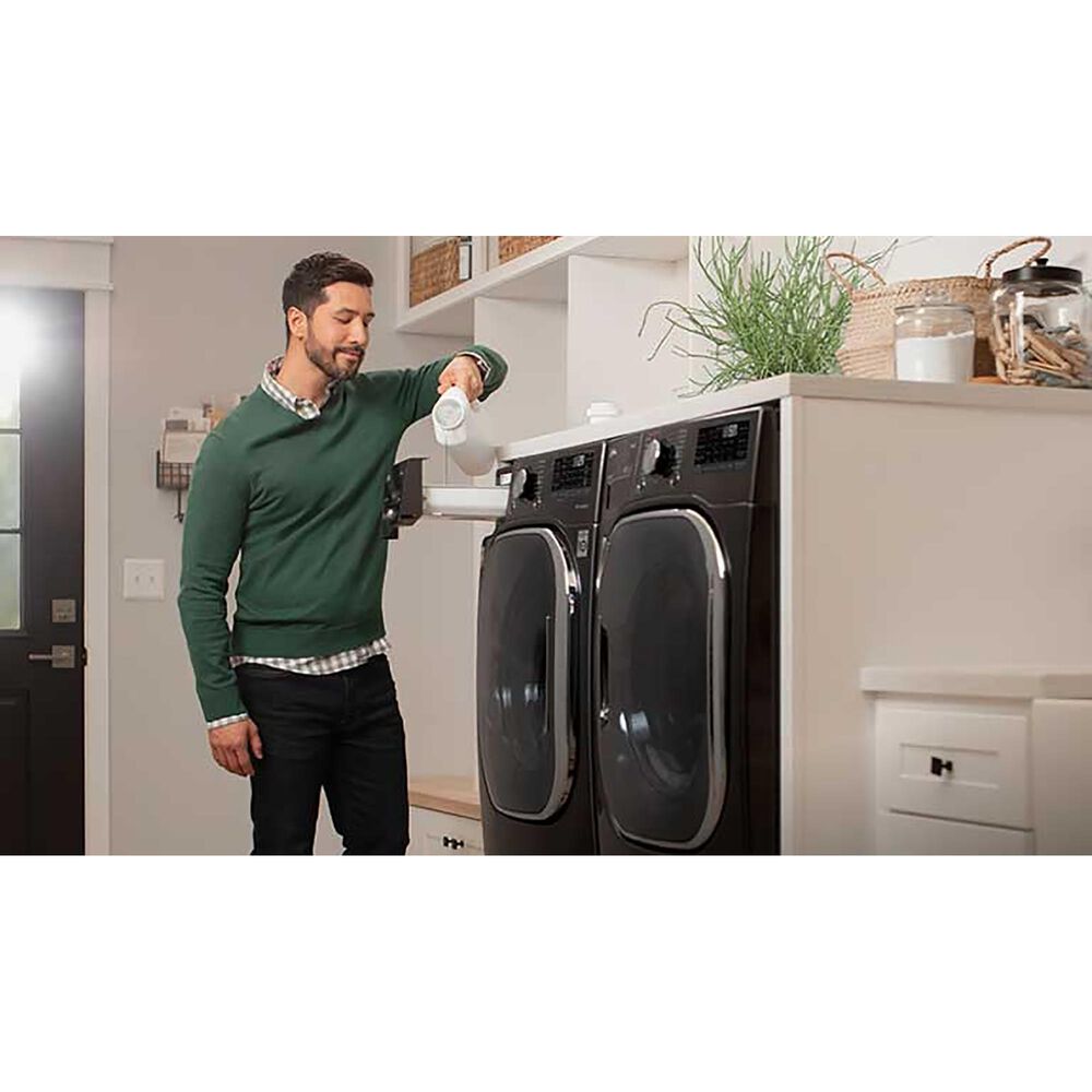 LG 9 Cu. Ft. Smart Wi-Fi Enabled Front Load Gas Dryer with TurboSteam in Black Steel, , large