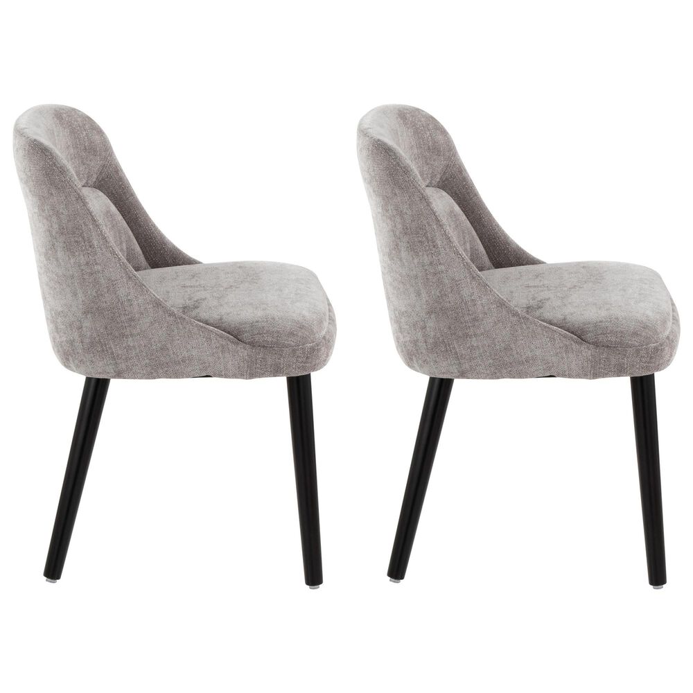 Lumisource Rina Side Chair with Grey Cushion in Black &#40;Set of 2&#41;, , large