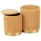 Lumisource Marla 2-Piece Nesting Pleated Ottoman Set in Orange, , large