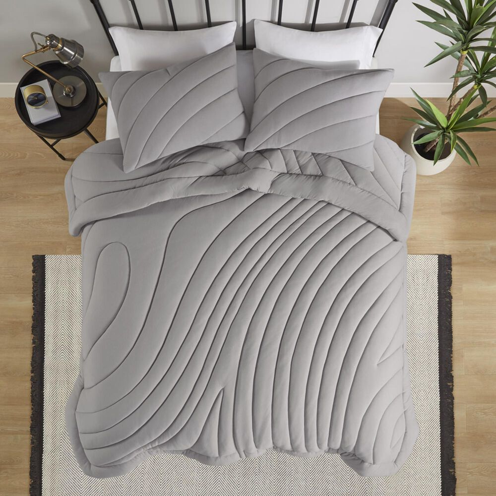 Hampton Park Juniper 3-Piece Full/Queen Comforter Set in Grey, , large