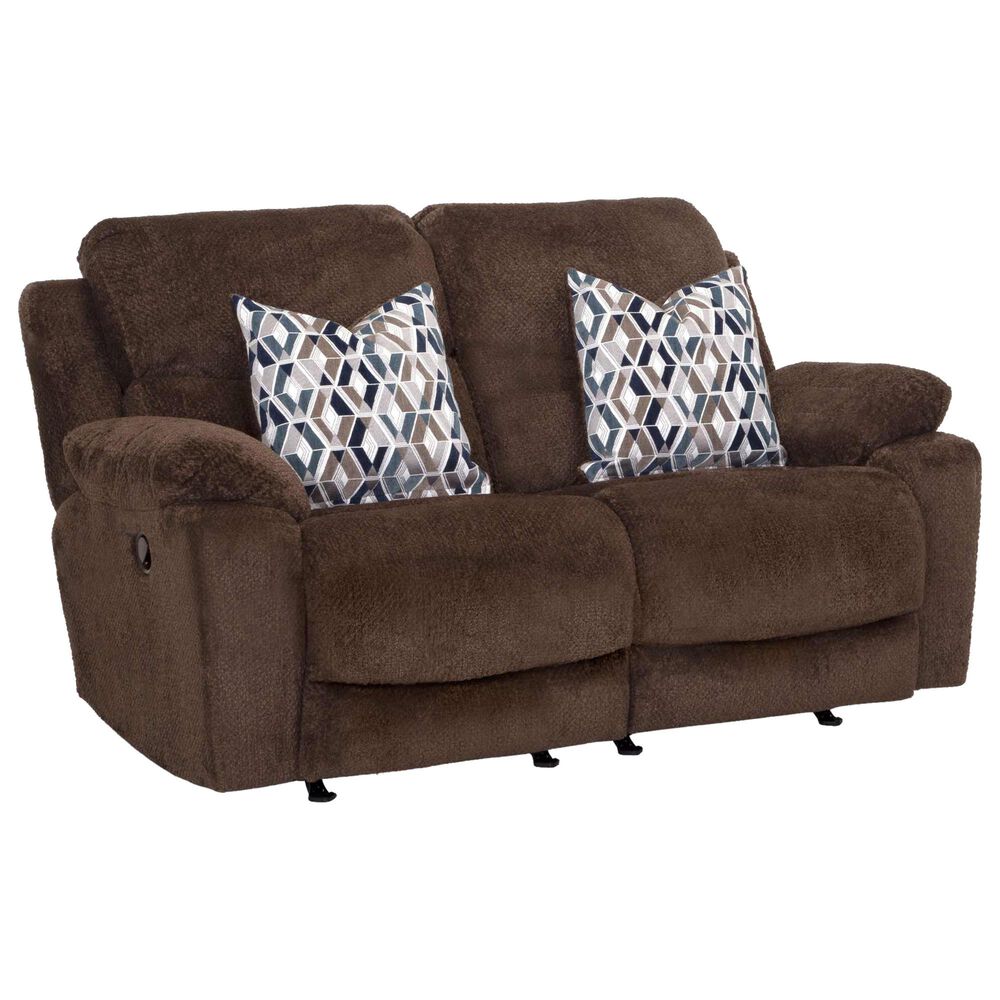 Moore Furniture Dayton Manual Rocking Loveseat with Nucleus Fudge Cushion in Black, , large
