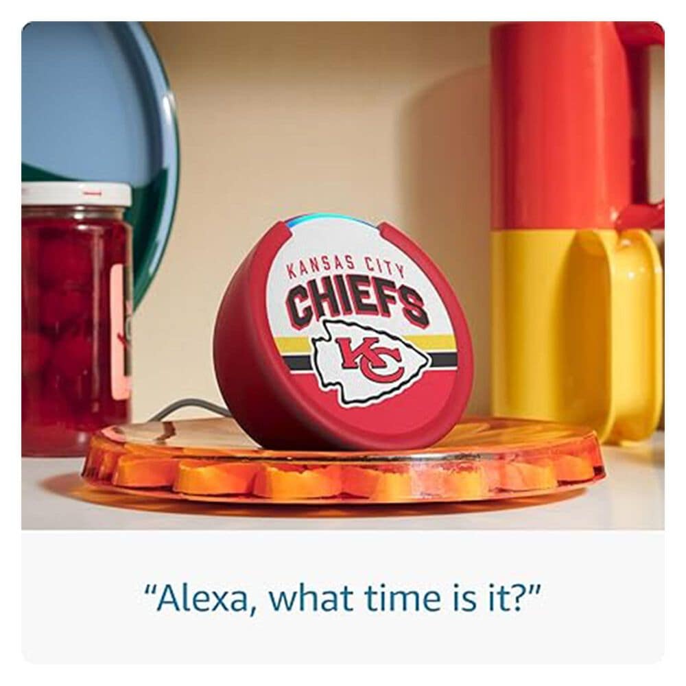 Amazon Echo Pop (newest model) | Officially Licensed NFL Limited-Edition | Kansas City Chiefs ('25-26 Season Design), , large
