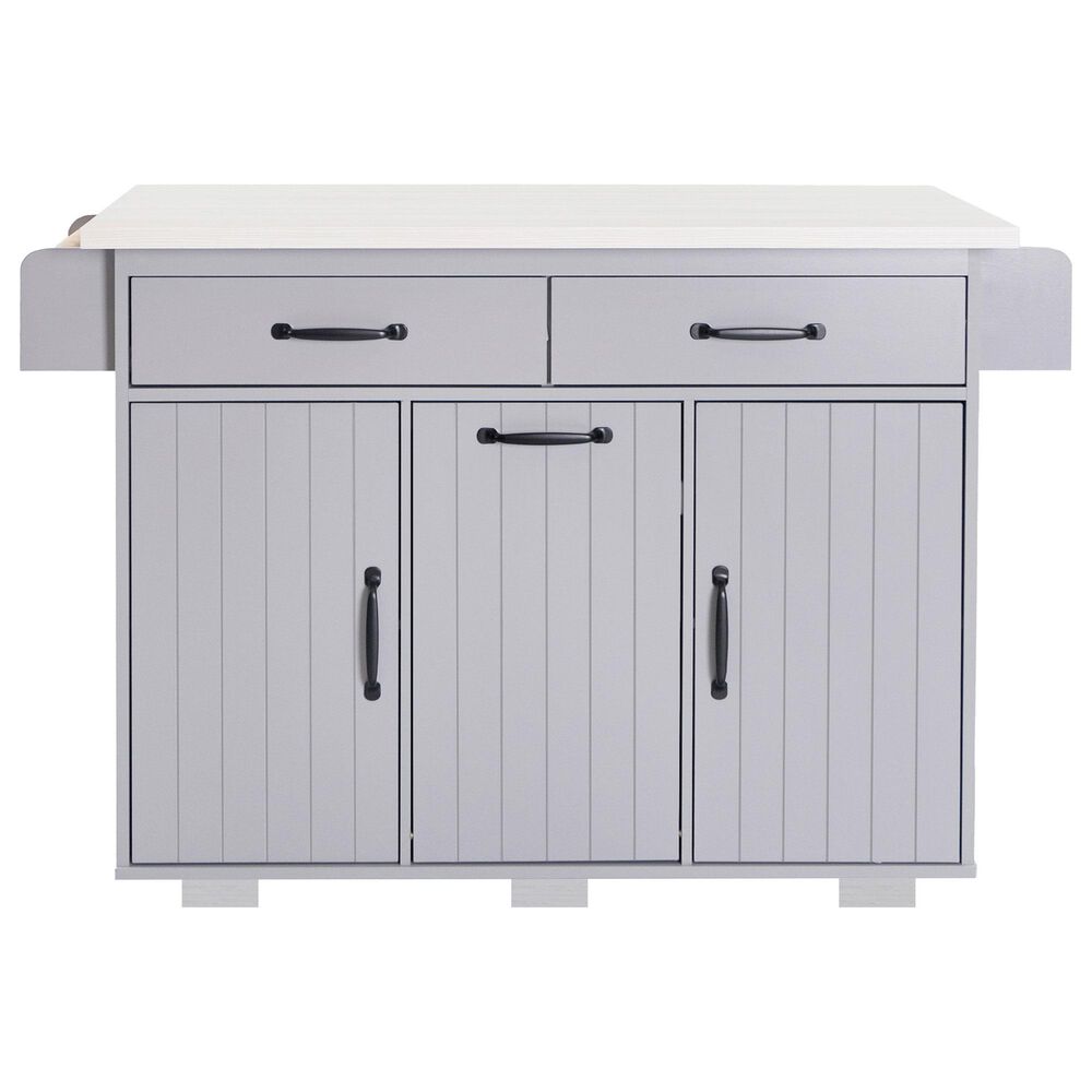 HOMLUX 51" Kitchen Island with Trash Can Storage Cabinet in Grey, , large