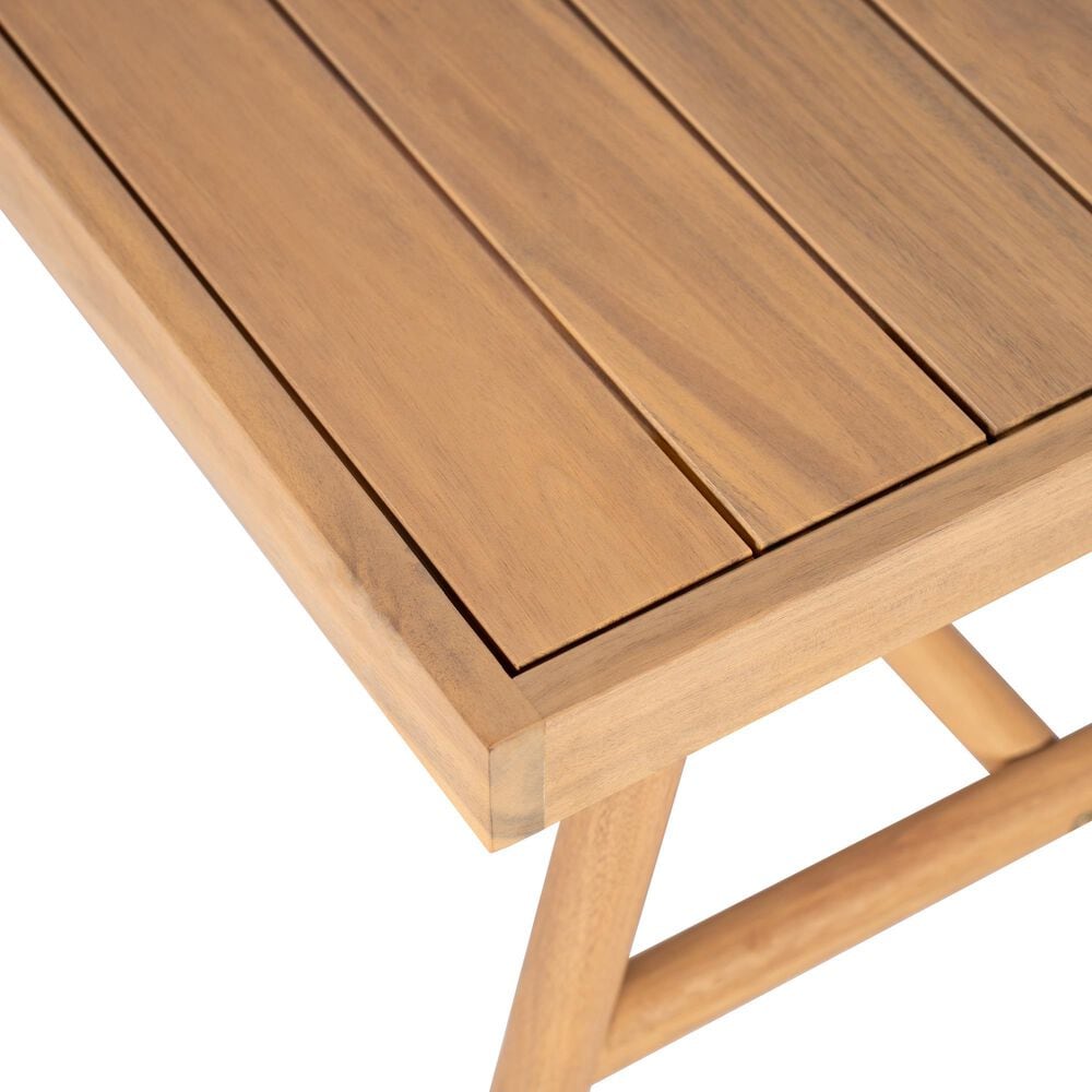 Hearth and Haven 2-Piece Outdoor Acacia Wood Chat Set with Coffee Table in Beige, , large