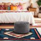 Howard Elliott Pana Short Pouf in Charcoal, , large