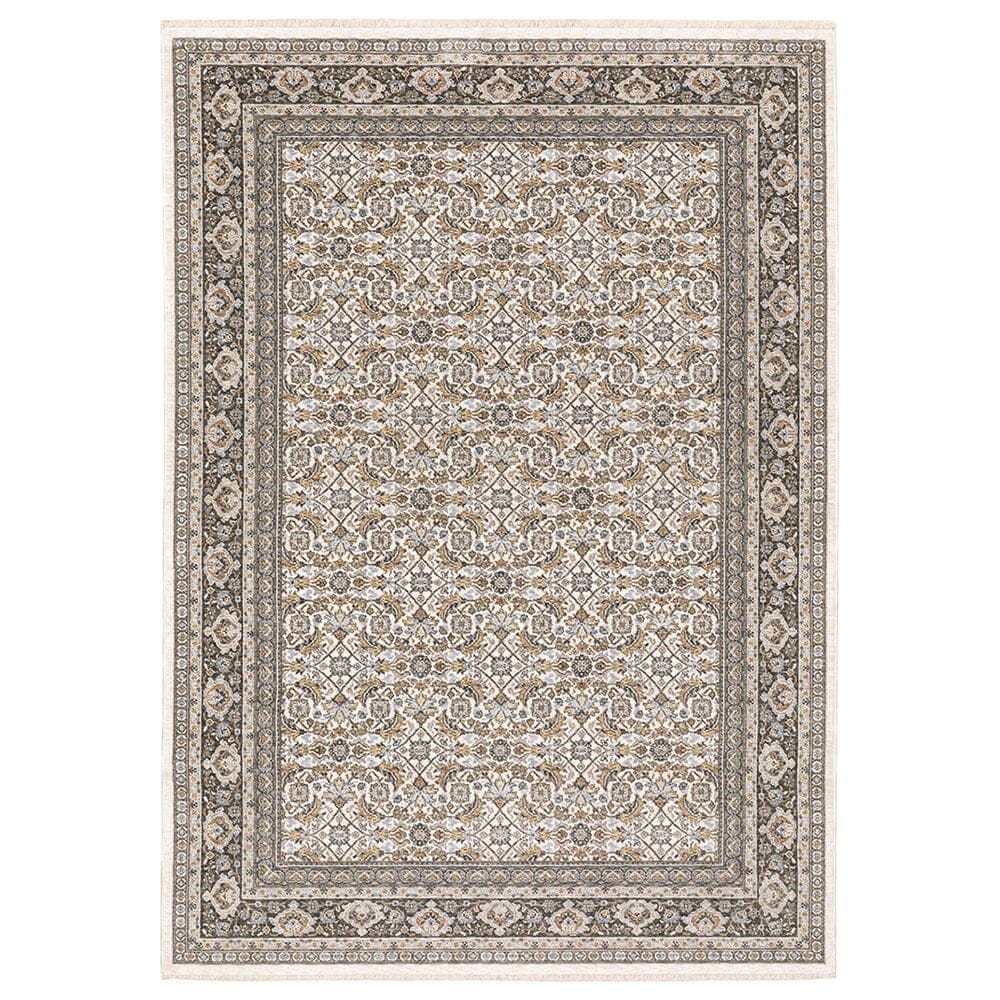 Oriental Weavers Maharaja Belita 2061N 7"10" x 10"10" Ivory and Grey Area Rug, , large