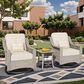 HOMLUX 3-Piece Outdoor Swivel Rocking Chair Set and Side Table in Beige, , large