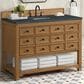 James Martin Vanities Malibu 48" Single Bathroom Vanity in Amber Birch with 3 cm Charcoal Soapstone Quartz Top and Rectangular Sink, , large