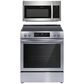 Frigidaire 30" Front Control Electric Range and 1.8 Cu. Ft. OTR Microwave Kitchen Package in Stainless Steel, , large