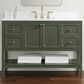 37B Ravello 48" Single Bathroom Vanity Cabinet in Deep Olive Green with Marble Top and Backsplash, , large