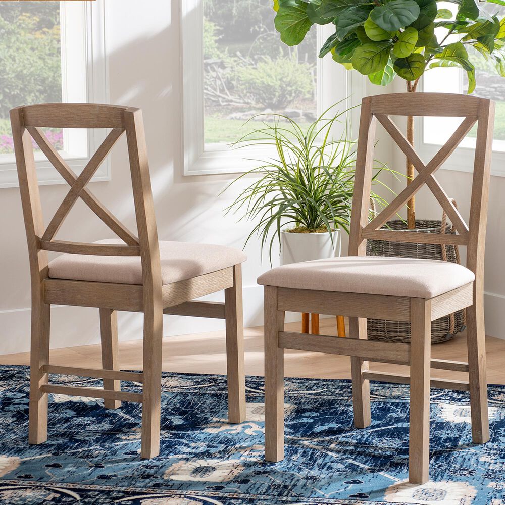 Linon Home Decor Triena X-Back Side Chair in Grey Wash (Set of 2), , large