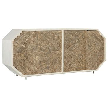 Hooker Furniture 70" Commerce and Market Angles Entertainment Console in Crackled White and Natural, , large