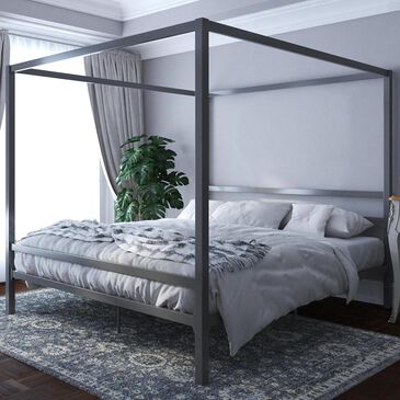 DHP Rory King Canopy Bed in Gray, , large
