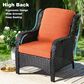 HOMLUX HOMLUX 5-Piece Patio Furniture Set with Chairs and Ottomans, High Back Outdoor Sofa Set, Brown Rattan in Orange Red, , large