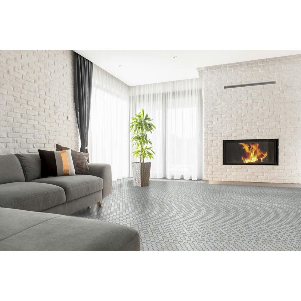 Emser Visconde Oro 2&quot; x 2&quot; Hexagon on 12&quot; x 12&quot; Glazed Porcelain Mosaic Sheet, , large