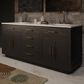Lexora Home Abbey 72" Double Bathroom Vanity in Black Oak with 2 cm White Cultured Marble Top and Rectangular Sinks, , large