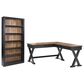 Ashley Wildenauer 3-Piece L-Shape Desk with Bookcase Set in Brown and Black, , large