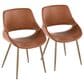 LumiSource Fabrico Side Chair with Camel Faux Leather Cushion in Antique Copper (Set of 2), , large