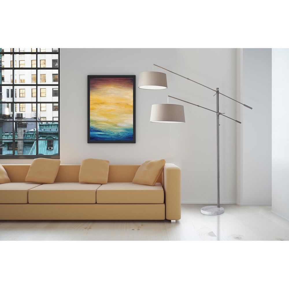 Adesso Manhattan 2-Arm Arc Lamp in Brushed Steel, , large