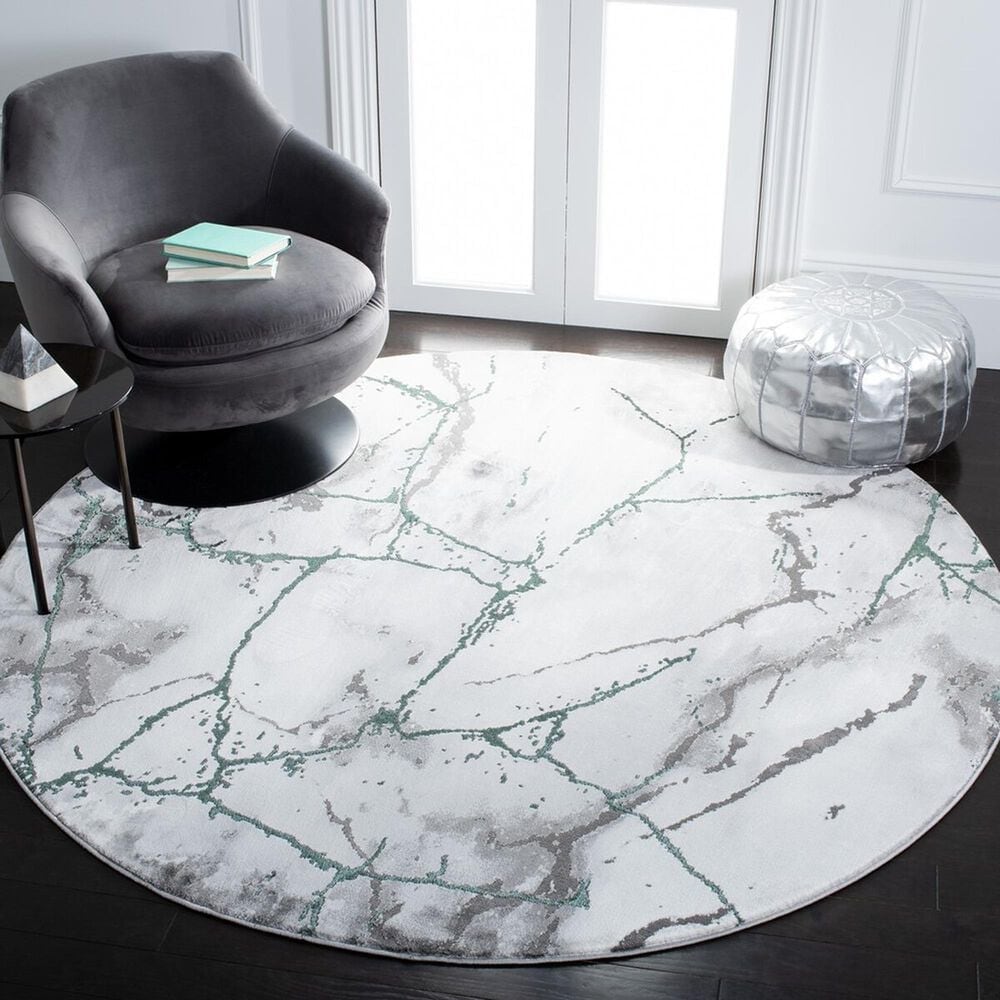 Safavieh Craft CFT877Y 10&#39; Round Grey and Green Area Rug, , large