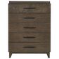 Urban Home Broderick 5 Drawer Chest in Wild Oats Brown, , large