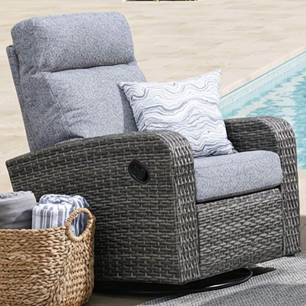 Summit Home Hampton Cove Swivel Glider Recliner in Tobias Color Shadow, , large