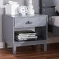 Baxton Studio Deirdre 1-Drawer Nightstand in Grey, , large