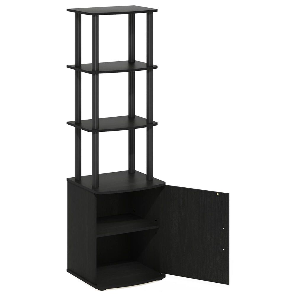 HOMLUX 3-Tier Standing Bookshelf with Storage Cabinet in Blackwood and Black, , large
