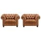 Hydeline York Leather Accent Chair in Saddle (Set of 2), , large