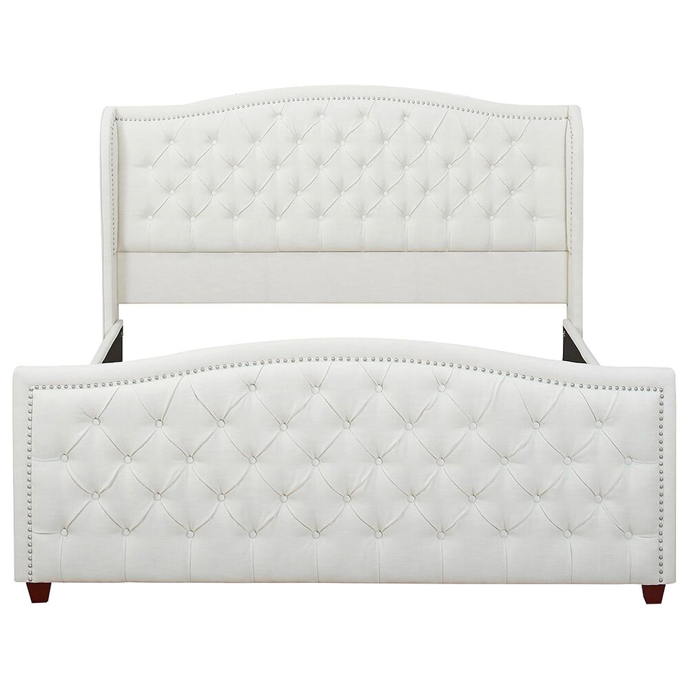 Jennifer Taylor Home Marcella King Upholstered Bed in Antique White