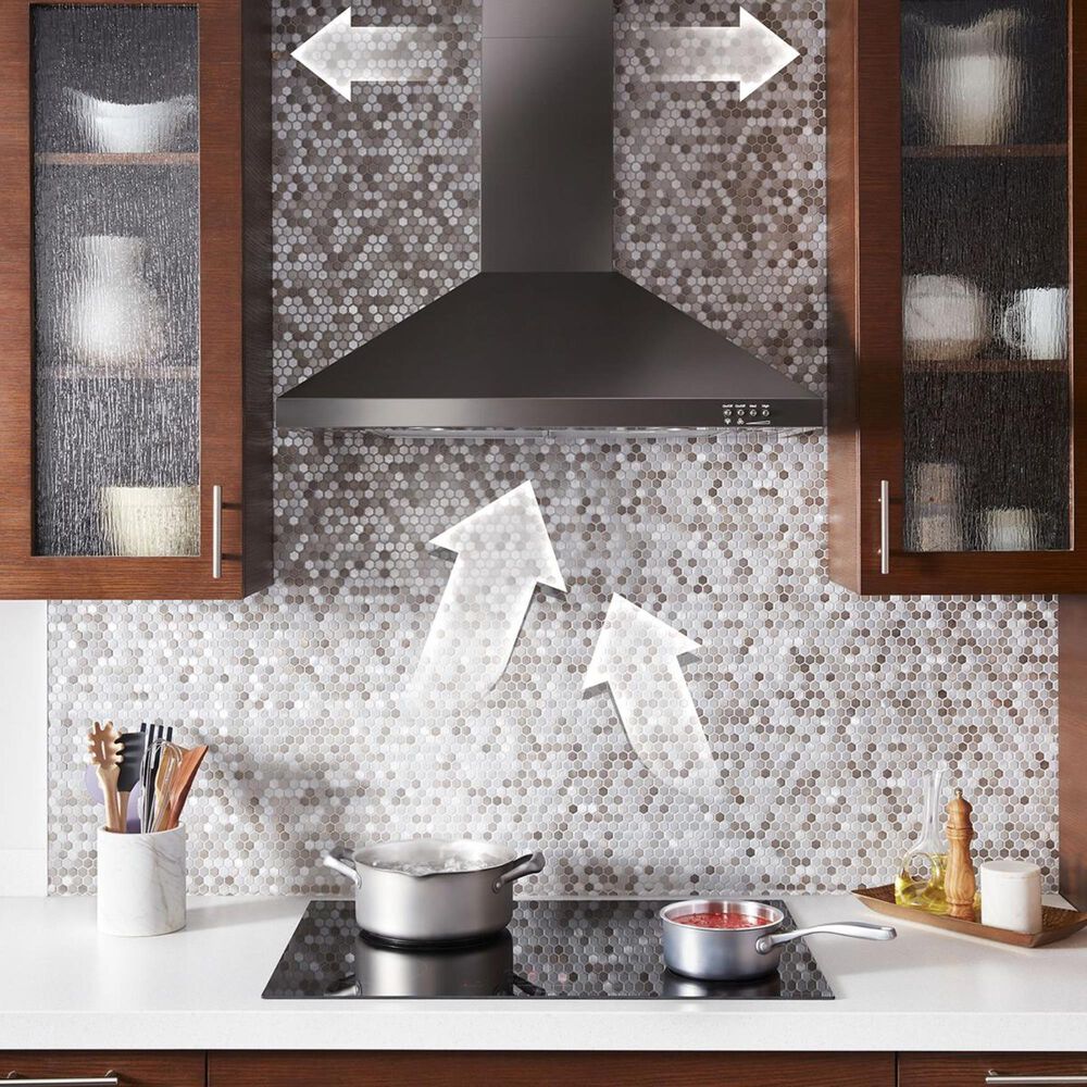 Whirlpool 36&quot; Wall Mount Range Hood in Black Stainless, , large