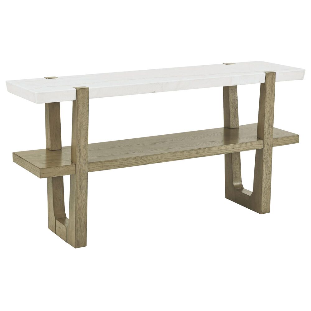 Steve Silver Perth Sofa Table in White and Weathered Sand, , large