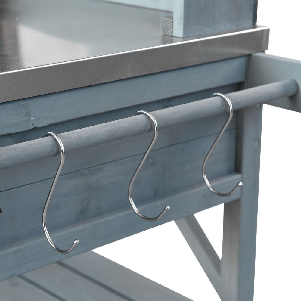 HOMLUX 65" Outdoor Potting Bench Table in Grey, , large
