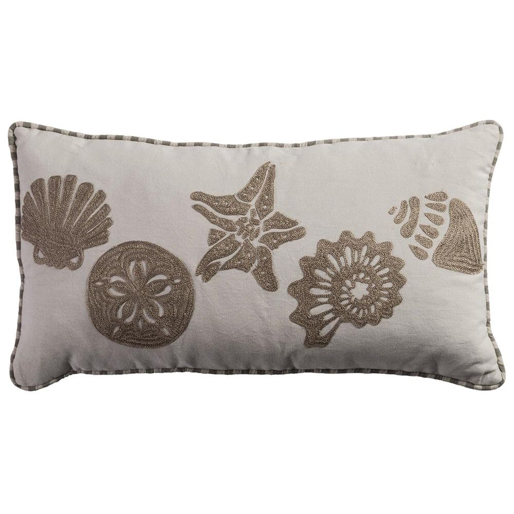 Rizzy Home 11" x 21" Pillow Cover in White and Brown, , large
