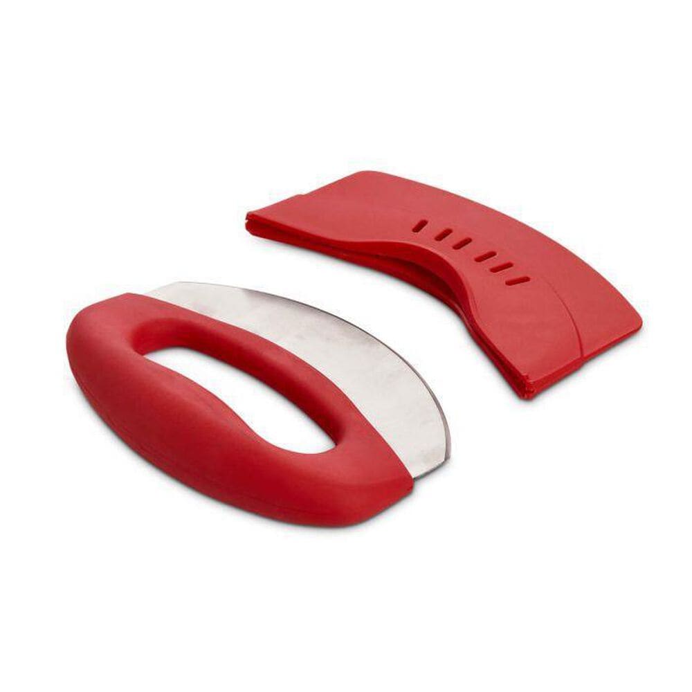HIC Kitchen Soft-Grip Rocking Salad and Herb Chopper in Dark Red, , large