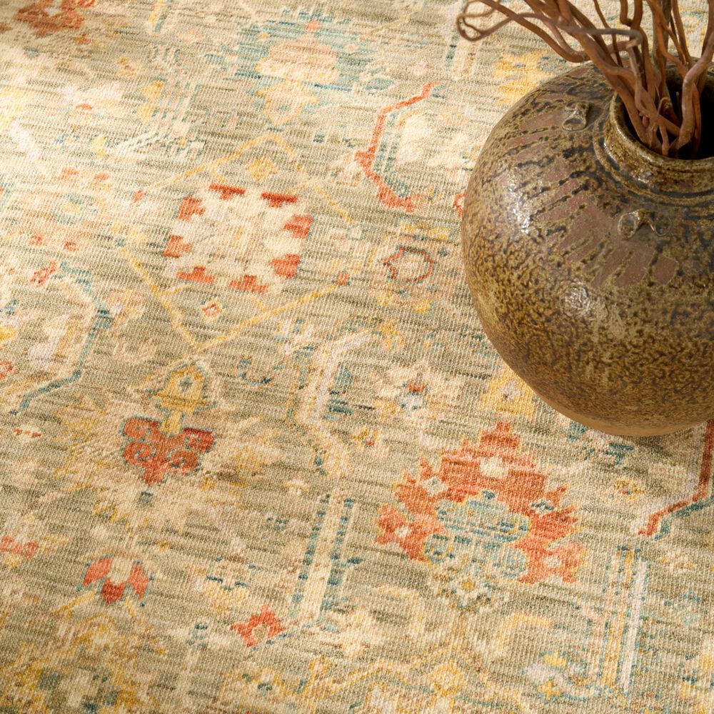 Nourison Antique Bloom Sage and Multicolor 2'4" x 12' Runner, , large