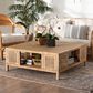 Baxton Studio Kalimantan Square Coffee Table in Light Honey, , large