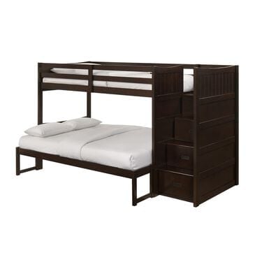 Mayberry Hill Sami Twin Over Full Step Bunk Bed in Espresso, , large