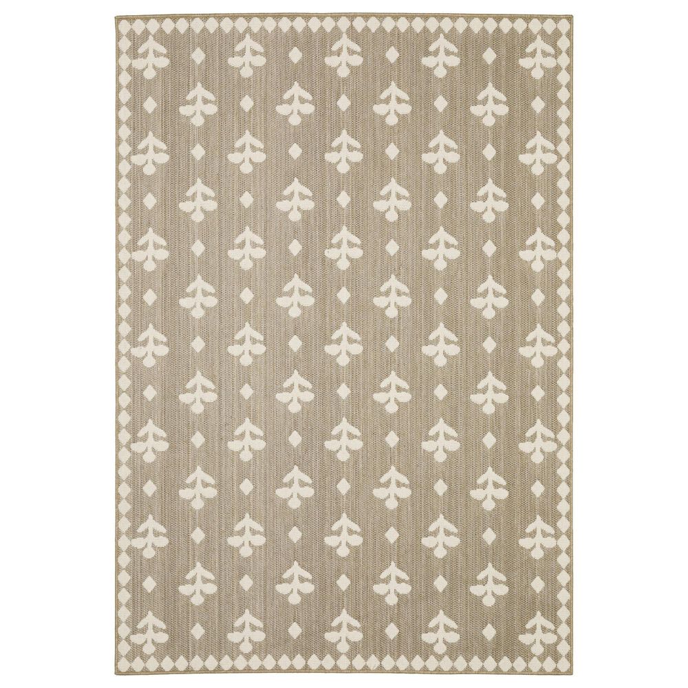 ROW by Oriental Weavers Zarina Floral Beige and Ivory 6"7" x 9"2" Indoor/Outdoor Area Rug, , large