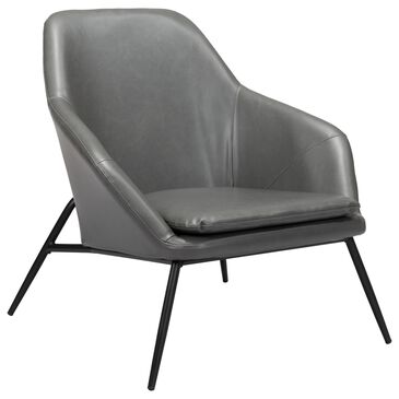 Zuo Modern Manuel Accent Chair in Gray Faux Leather, , large