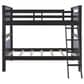 Linon Home Decor Beckett Twin Over Twin Bunk Bed in Black, , large