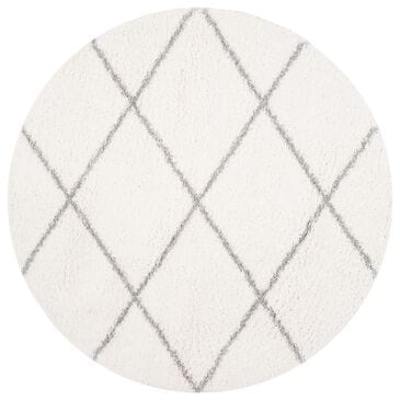 Safavieh Parma Shag PMA515A 9" Round Cream and Grey Area Rug, , large