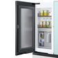 Samsung Bespoke 29 Cu. Ft. 4-Door French Door Refrigerator with Beverage Center in Morning Blue Glass Top Panel with White Glass Middle and Bottom Panels, , large