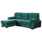 HOMLUX 97.5"W Velvet Sleeper Sectional Sofa with Reversible Storage Chaise, in Green, , large