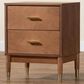 Baxton Studio Mandolin 2-Drawer Nightstand in Ash Walnut and Gold, , large
