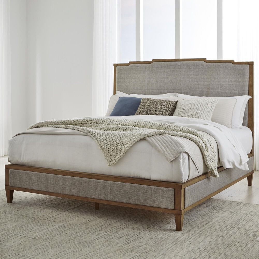 Ashley Sharlance King Upholstered Panel Bed in Light Brown, , large