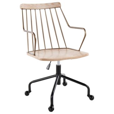 Lumisource Preston Adjustable Office Chair in Black, Antique Copper and White Washed, , large