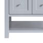 James Martin Vanities Breckenridge 30" Single Bathroom Vanity in Serenity Blue with 3 cm White Zeus Quartz Top and Rectangular Sink, , large