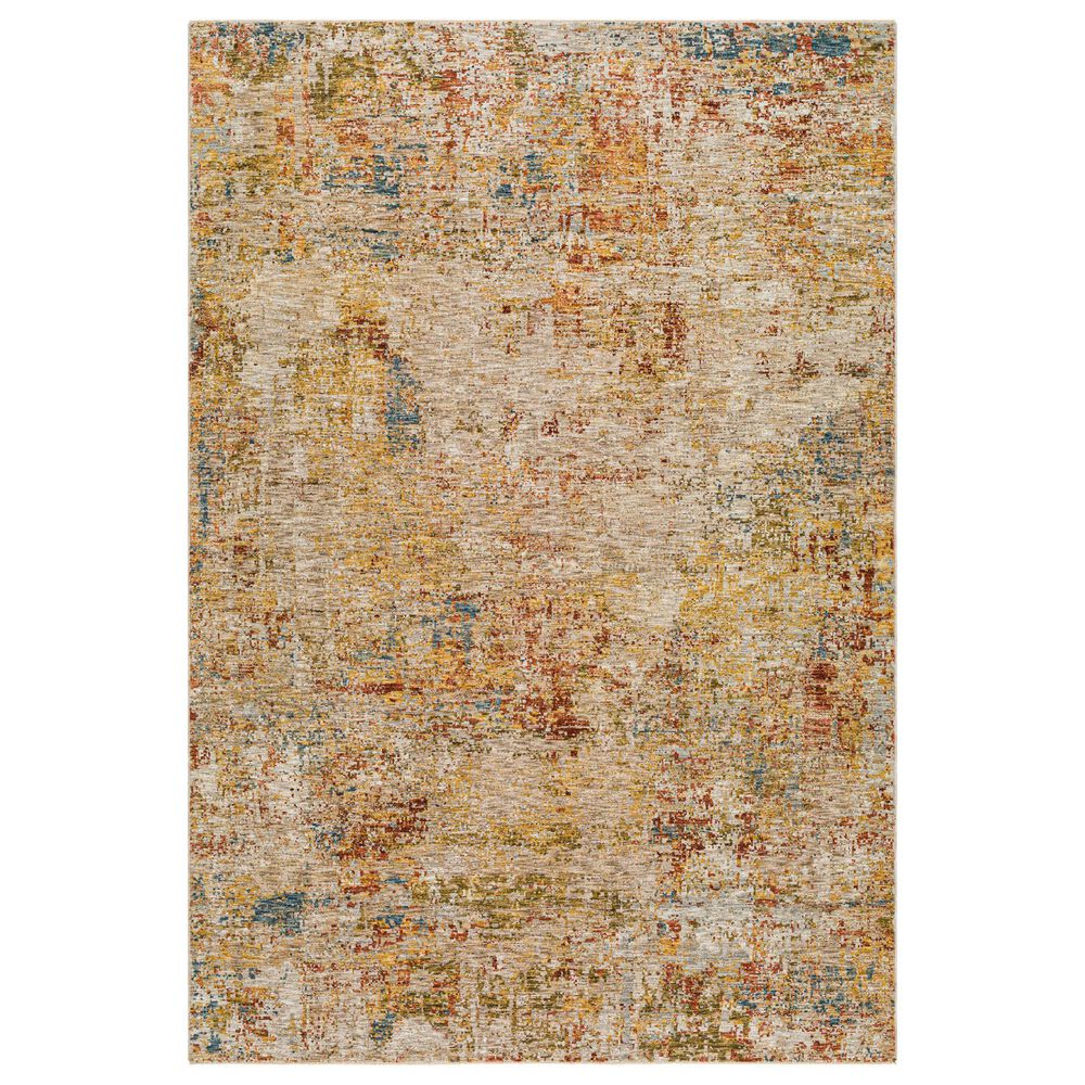 Surya Mona Lisa Abstract 10" x 14" Tan, Mustard, Olive, Sage, Brick Red, Dark Blue and Burgundy Area Rug, , large