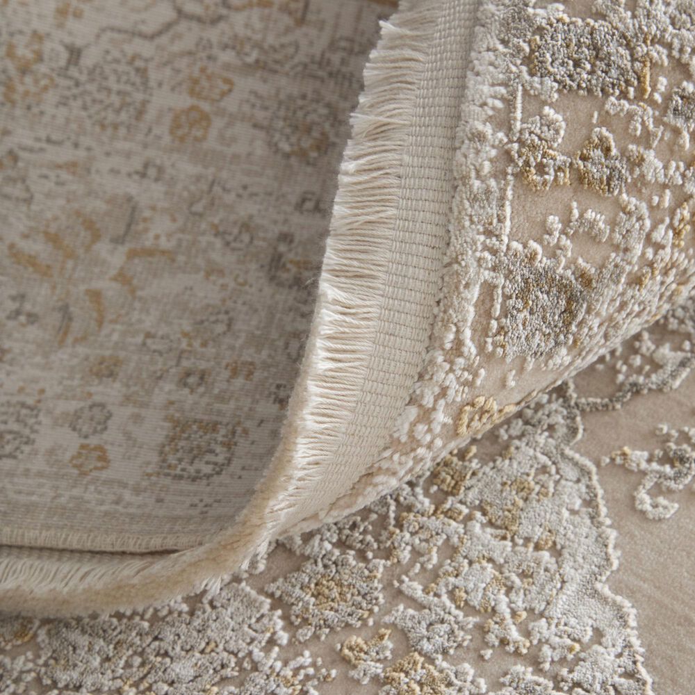 Feizy Cadiz Beige and Gray 6'6" x 9'6" Area Rug, , large